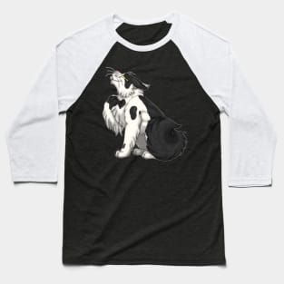 Black Bicolor Longhair Baseball T-Shirt